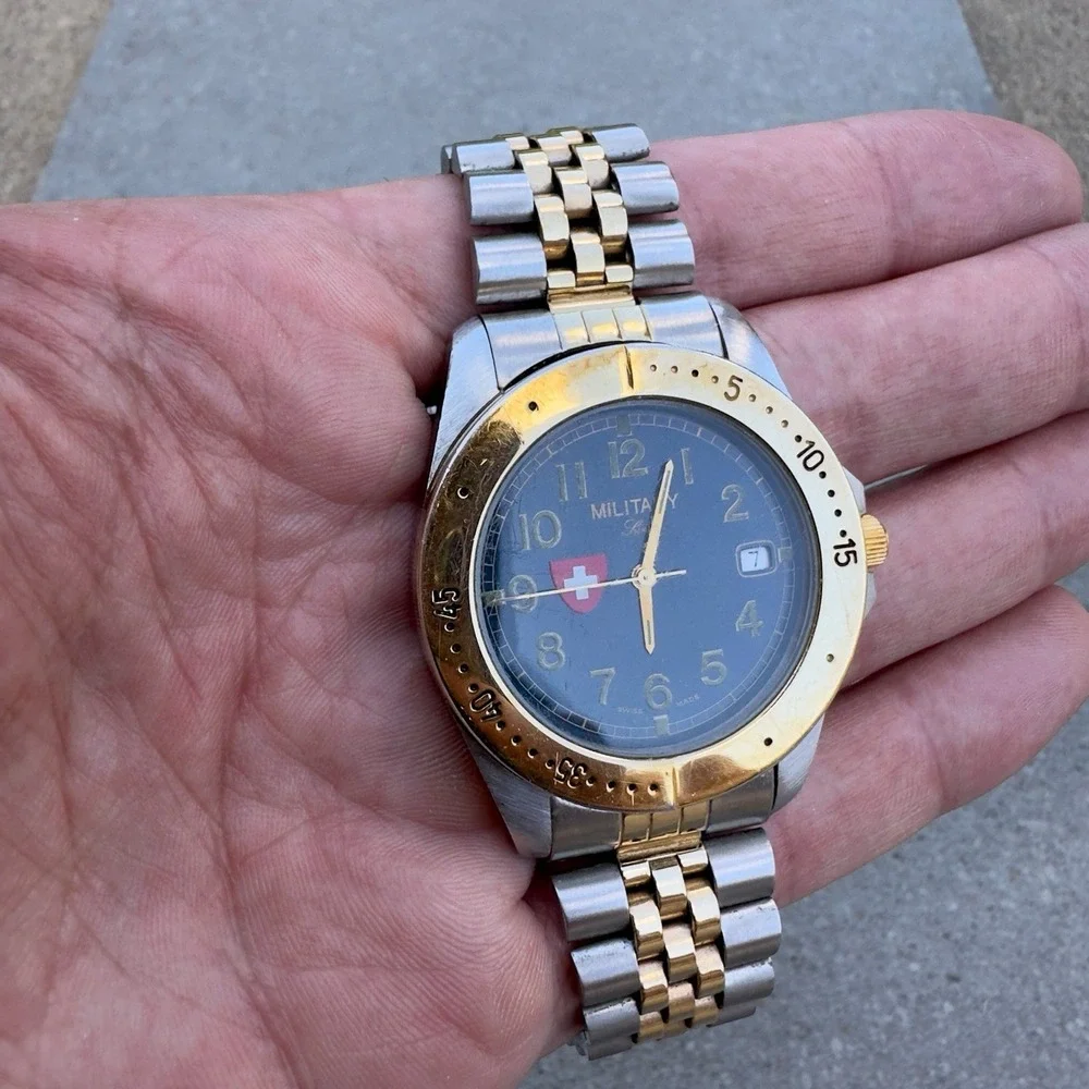 Swiss Military Watch 70028 All Stainless Steel Swiss Made Water Resistant 5 ATU